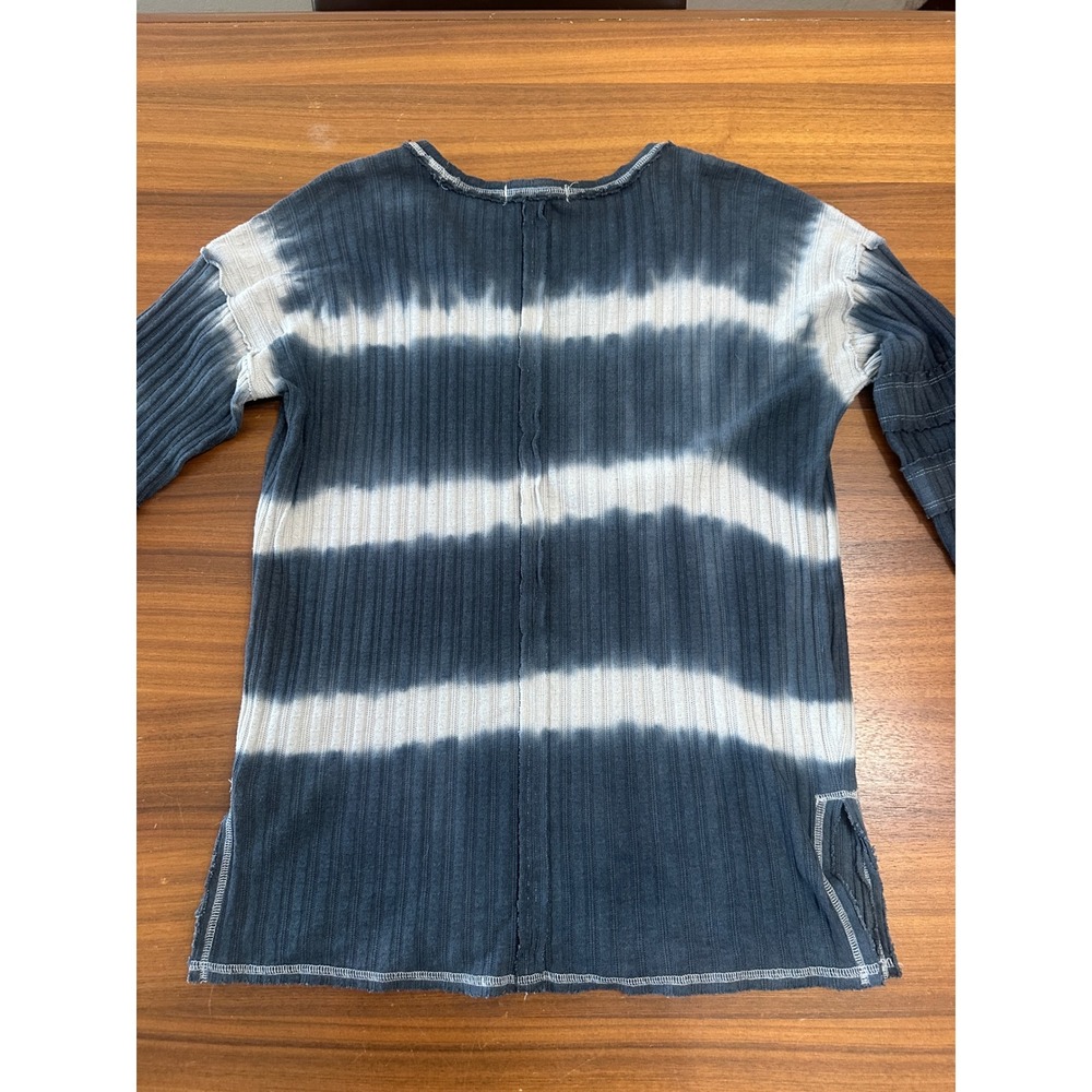 Free People We The Free Ribbed Knit Oversized Small Gray Tie Dye Long Sleeve Top - Picture 8 of 11